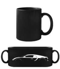 'Bugatti Chiron' Silhouette - Black Mug - Black - Front