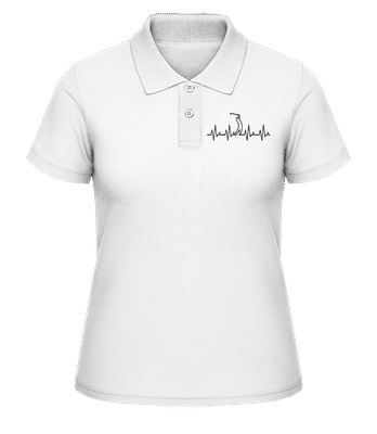 Rythme cardiaque de golf - Polo en piqué fin pour femmes - Blanc - Devant