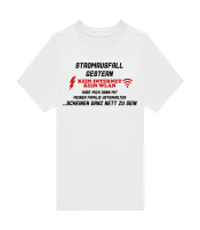 Stromausfall Wlan - Kinder T-Shirt B&C - Weiß - Vorne