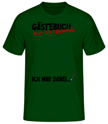 Gästebuch Polterabend - Männer Basic T-Shirt - Flaschengrün - Vorne