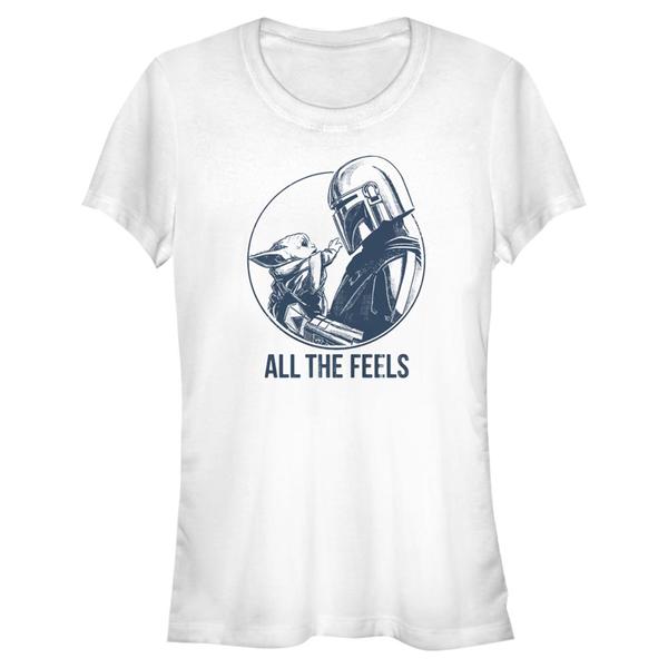 Aperçu: Star Wars - The Mandalorian - Mandalorian & the Child The Feels - Femme T-shirt - Blanc - Devant