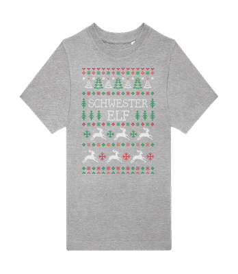 Schwester Elf - Kinder T-Shirt B&C - Grau meliert - Vorne