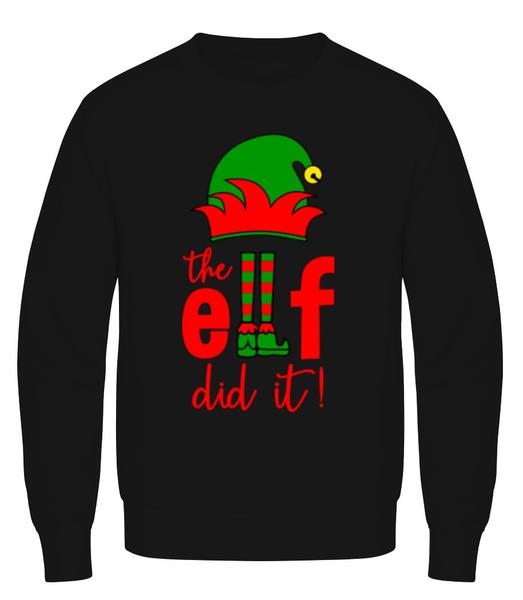 Aperçu: The Elf Did It - Sweatshirt Homme - Noir - Devant