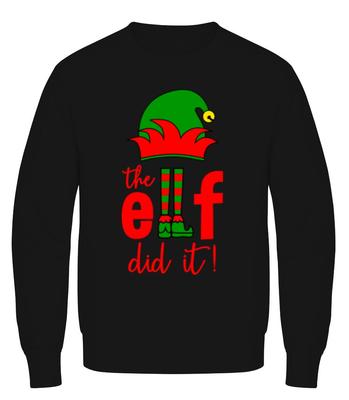 The Elf Did It - Sweatshirt Homme - Noir - Devant