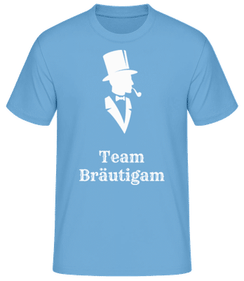 Gentlemen Team Bräutigam - Männer Basic T-Shirt - Hellblau - Vorne