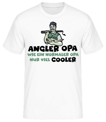 Angler Opa - Männer Basic T-Shirt - Weiß - Vorne
