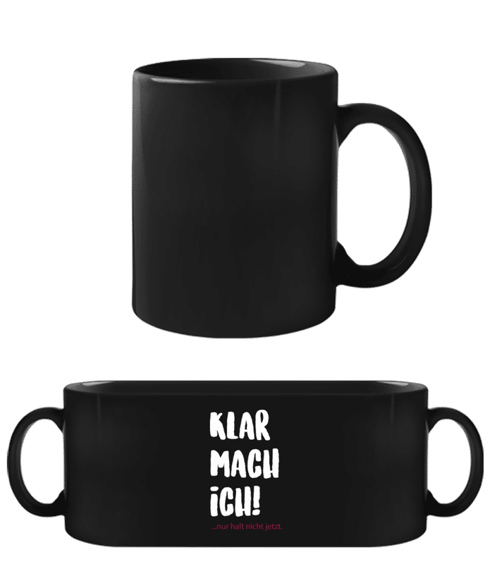 Vorschau: Klar Mach Ich - Schwarze Tasse - Schwarz - Vorne