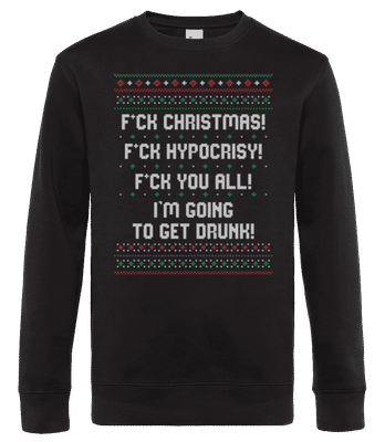 Fck Christmas - Pánská standardní mikina - Černá - Napřed