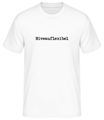 Niveauflexibel - Männer Basic T-Shirt - Weiß - Vorne