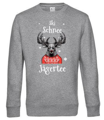 Après Ski Schnee Jägertee - Männer Standard Pullover - Grau meliert - Vorne