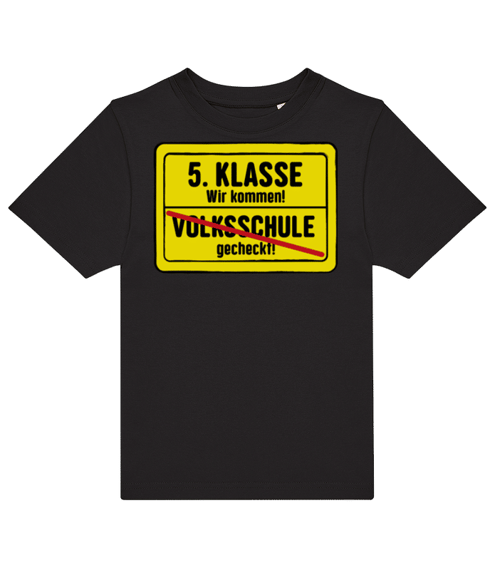 Vorschau: 5.Klasse Wir Kommen Volksschule - Kinder T-Shirt B&C - Schwarz - Vorne