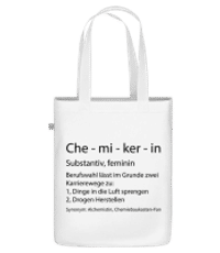 Chemikerin Quatsch Duden - Bio Tasche - Weiß - Vorne