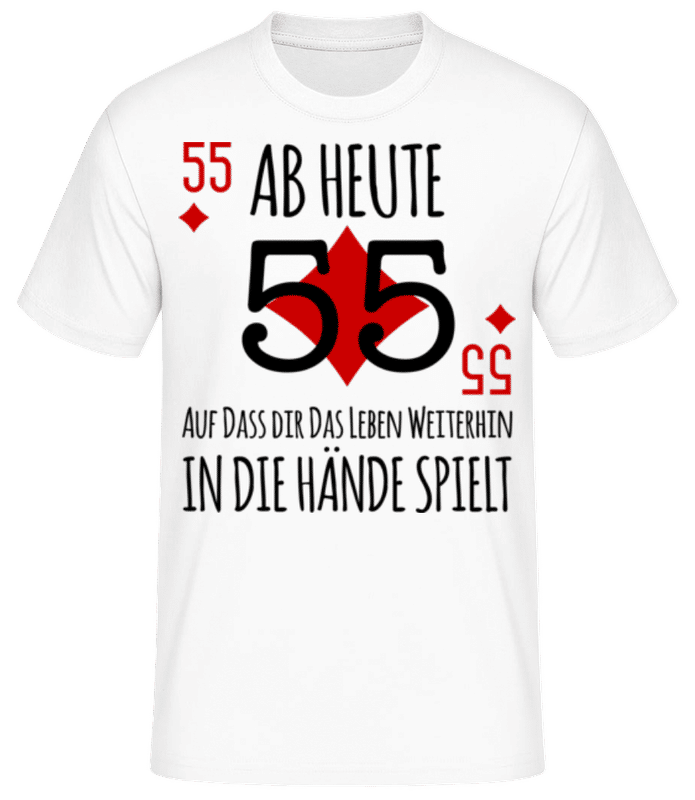 Vorschau: Schnapszahl 55 - Männer Basic T-Shirt - Weiß - Vorne