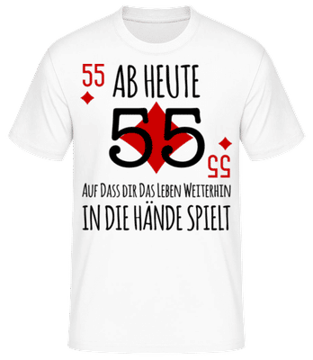 Schnapszahl 55 - Männer Basic T-Shirt - Weiß - Vorne
