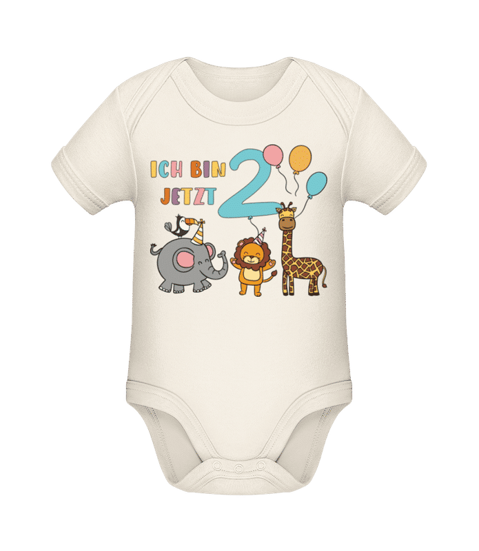 Vorschau: Ich Bin Jetzt Zwei - Baby Bio Strampler - Creme - Vorne