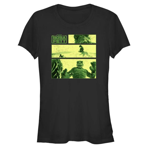 Aperçu: Star Wars - Le Livre de Boba Fett - Sand Creature Story Panels - Femme T-shirt - Noir - Devant
