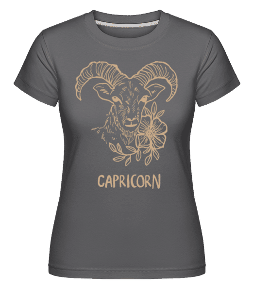 Preview: Scribble Style Zodiac Sign Capricorn - Shirtinator Women's T-Shirt - Anthracite - Front