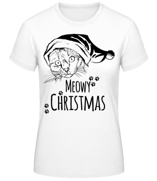 Aperçu: Meowy Christmas Noir - T-shirt standard Femme - Blanc - Devant