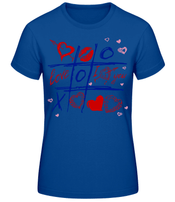 Love Raster Valentine - Frauen Basic T-Shirt - Royalblau - Vorne