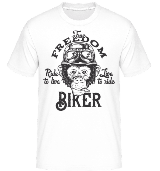 Aperçu: The Freedom Biker -  T-Shirt Shirtinator homme - Blanc - Devant