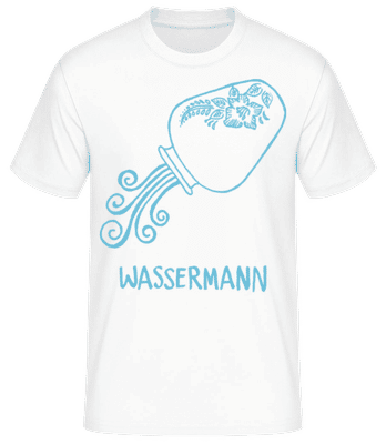 Kritzel Stil Sternzeichen Wassermann - Männer Basic T-Shirt - Weiß - Vorne