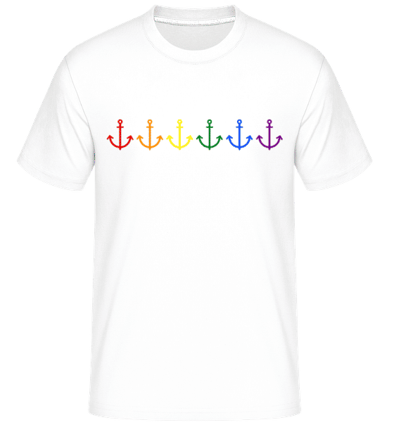 Aperçu: Ancre LGBTQ -  T-Shirt Shirtinator homme - Blanc - Devant