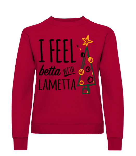 Aperçu: I Feel Betta With Lametta - Sweatshirt Femme - Rouge - Devant