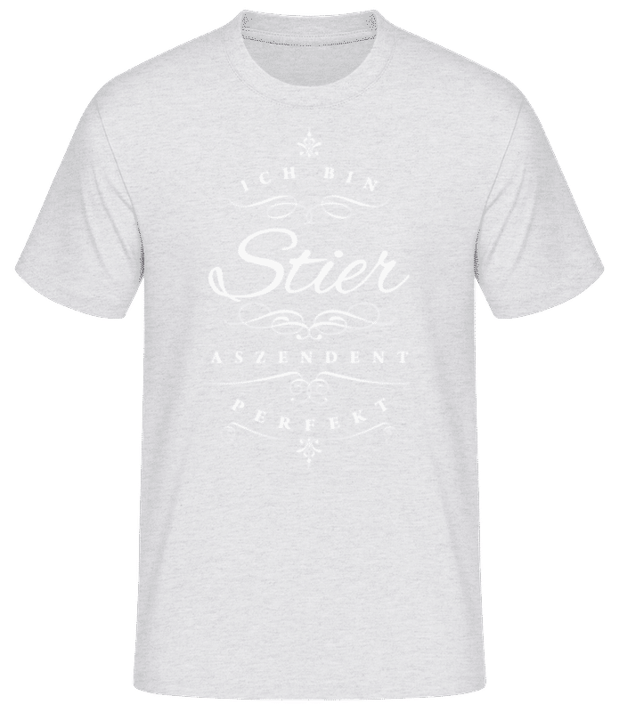 Vorschau: Ich Bin Stier Aszendent Perfekt - Männer Basic T-Shirt - Grau meliert - Vorne