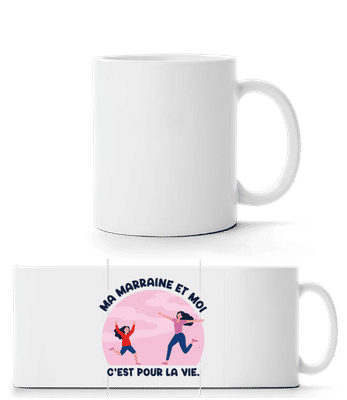 Ma Marraine Et Moi - Mug panorama - Blanc - Devant