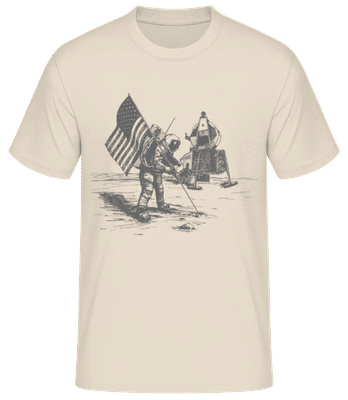 Moon Landing Apollo - Camiseta básica para hombre - Crema - delante