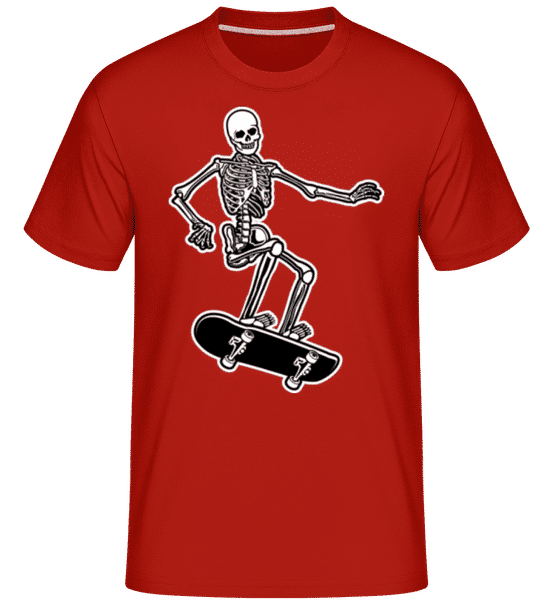 Aperçu: Skull Skateboard -  T-Shirt Shirtinator homme - Rouge - Devant