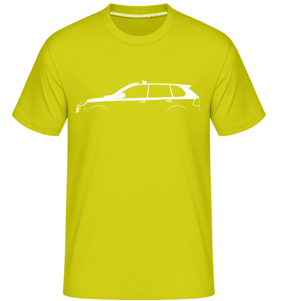 Preview: 'Porsche Cayenne S 957' Silhouette -  Shirtinator Men's T-Shirt - Lime - Front