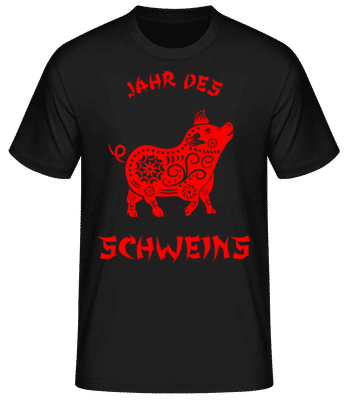 Chinesisches Zeichen Jahr Des Schweins - Männer Basic T-Shirt - Schwarz - Vorne
