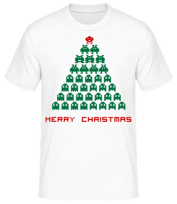 Merry Christmas Pixel Monster - T-shirt standard Homme - Blanc - Devant
