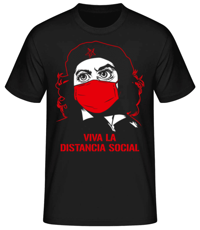 Vista previa: Distancia Social - Camiseta básica para hombre - Negro - delante