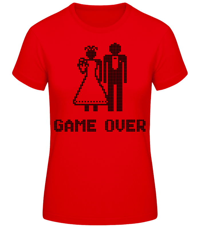 Preview: Game Over Sign Black - Women's Basic T-Shirt - Red - Front