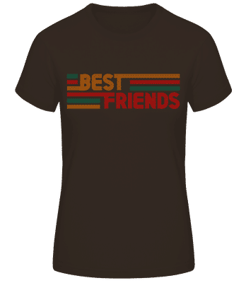 Retro Best Friends - Camiseta básica de mujer - Marrón - delante