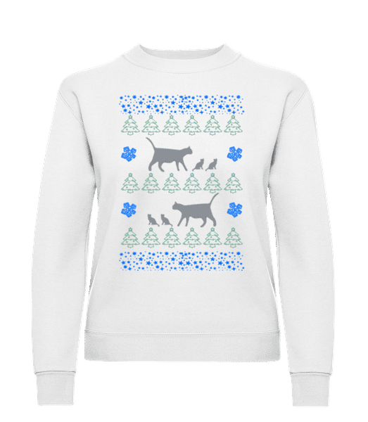 Aperçu: Christmas Cats - Sweatshirt Femme - Blanc - Devant