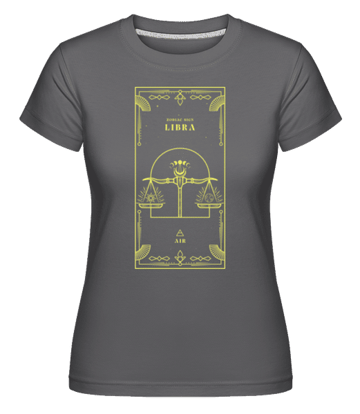 Preview: Art Deco Zodiac Sign Libra - Shirtinator Women's T-Shirt - Anthracite - Front