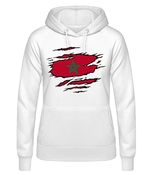 Drapeau mûré Maroc - Sweat à capuche Femme - Blanc - Devant