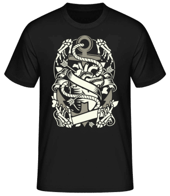 Heart And Anchor  - Men's Basic T-Shirt - Black - Front