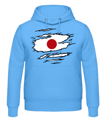 Ripped Flag Japan - Männer Hoodie - Hellblau - Vorne