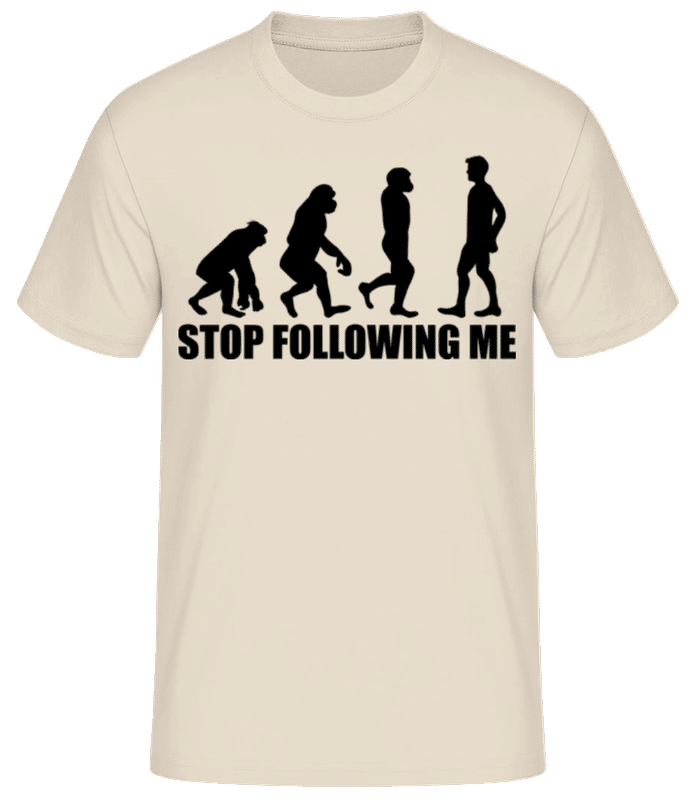 Vorschau: Stop Following Me - Männer Basic T-Shirt - Creme - Vorne