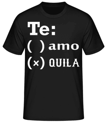 Te Amo Tequila Blanco - Pánské basic tričko - Černá - Napřed