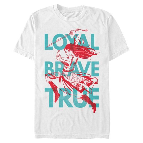 Aperçu: Disney - Mulan - Mulan Loyal Brave True - Homme T-shirt - Blanc - Devant