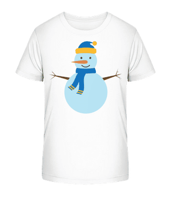 Bonhomme De Neige Avec Casquette - T-shirt bio Enfant Stanley Stella 2.0 - Blanc - Devant