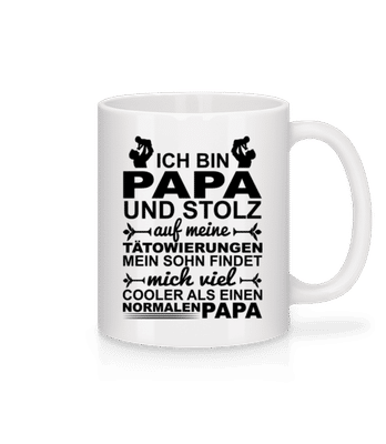 Papa Tattoos Sohn - Tasse - Weiß - Vorne