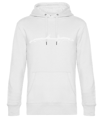 'Porsche Boxster (987)' Silhouette - Unisex premium mikina - Biela - Predné