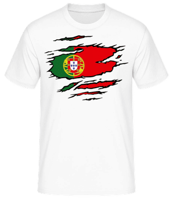  Drapeau déchiré Portugal - T-shirt standard Homme - Blanc - Devant