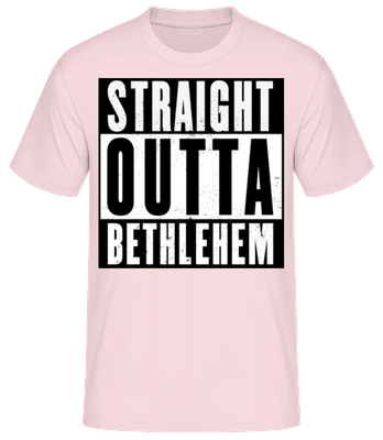 Straight Outta Bethlehem black - Men's Basic T-Shirt - Pink - Front